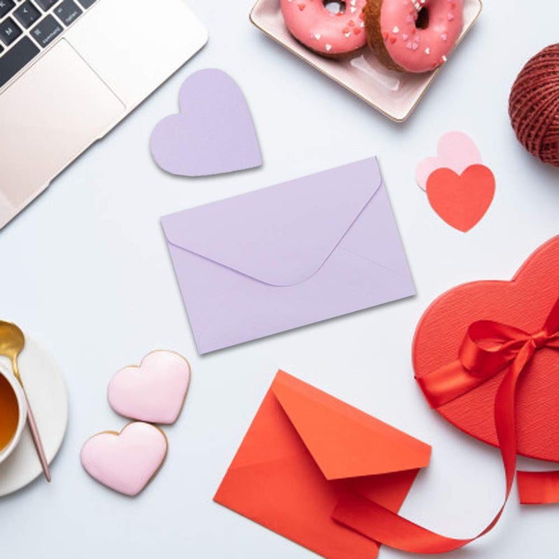 Bubbley 48-Pack Blank Heart Shaped Cutout DIY Greeting Cards for Valentine's Day and Anniversary, Envelopes Included, 3 Colors, 4 x 6 Inches - Image 2
